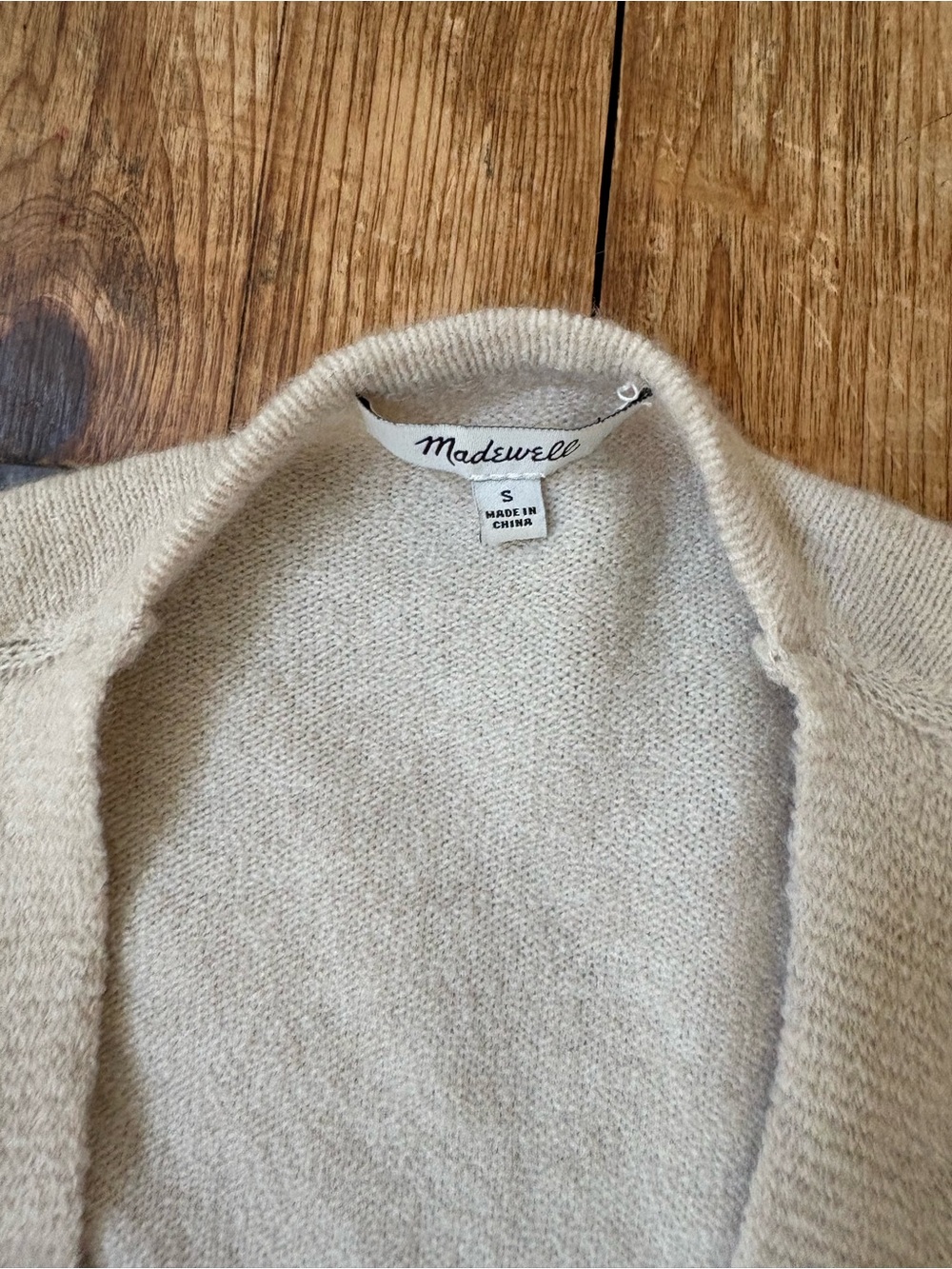 Madewell Colorblock Long Cardigan in Cream, Brown, Pink & Navy - Picture 3 of 4